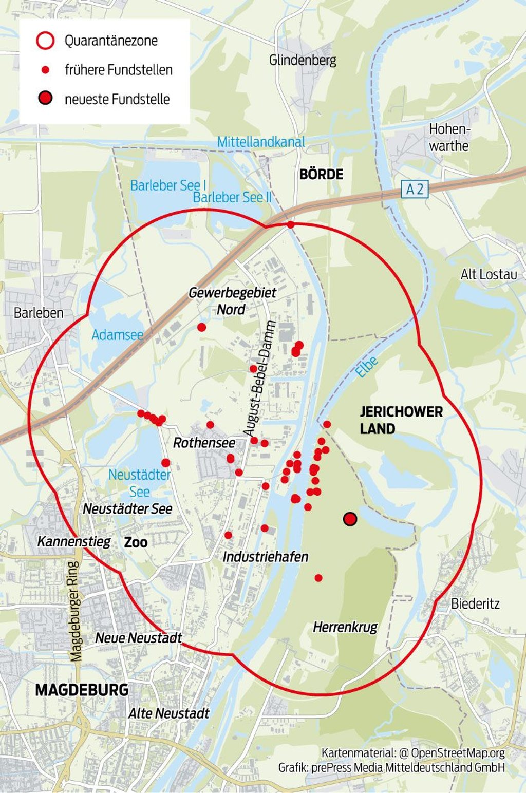 Die aktuelle Quarantänezone wegen des ALB-Käfers.