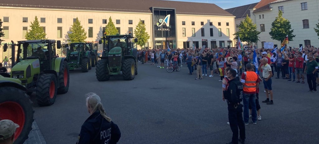 Am Montag demsonstrierten auch Landwirte in Wittenberg.
