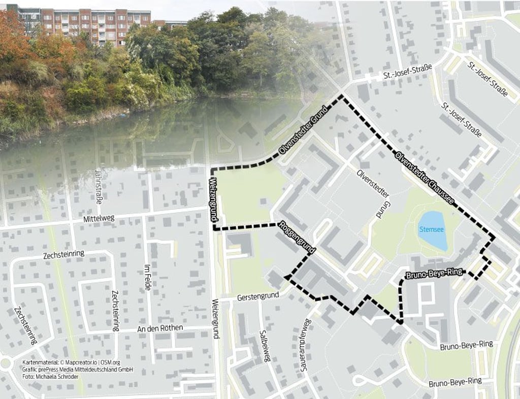 Im Oktober 2022 soll der Stadtrat eine öffentliche Auslegung des neuen Entwurfs zum Bebauungsplan „Am Sternsee“ (Nr. 229-6) zustimmen.