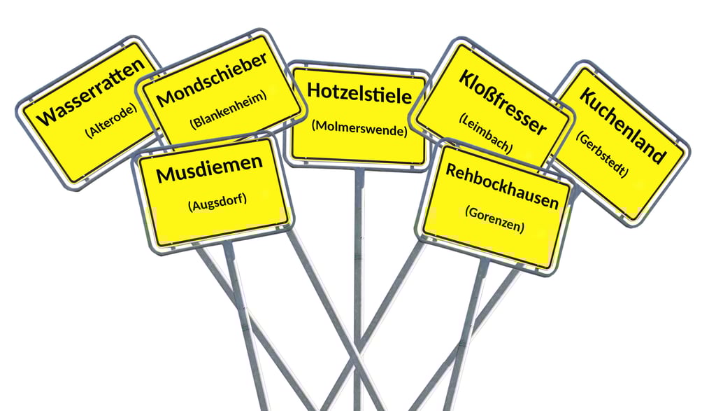 Orte im Mansfelder Land und ihre Spitznamen.