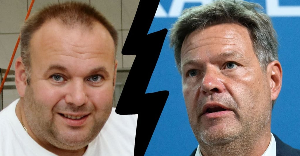 Bäckereibesitzer Marco Wetzel aus Stendal hält nicht viel von Robert Habecks (rechts) Einlassungen.