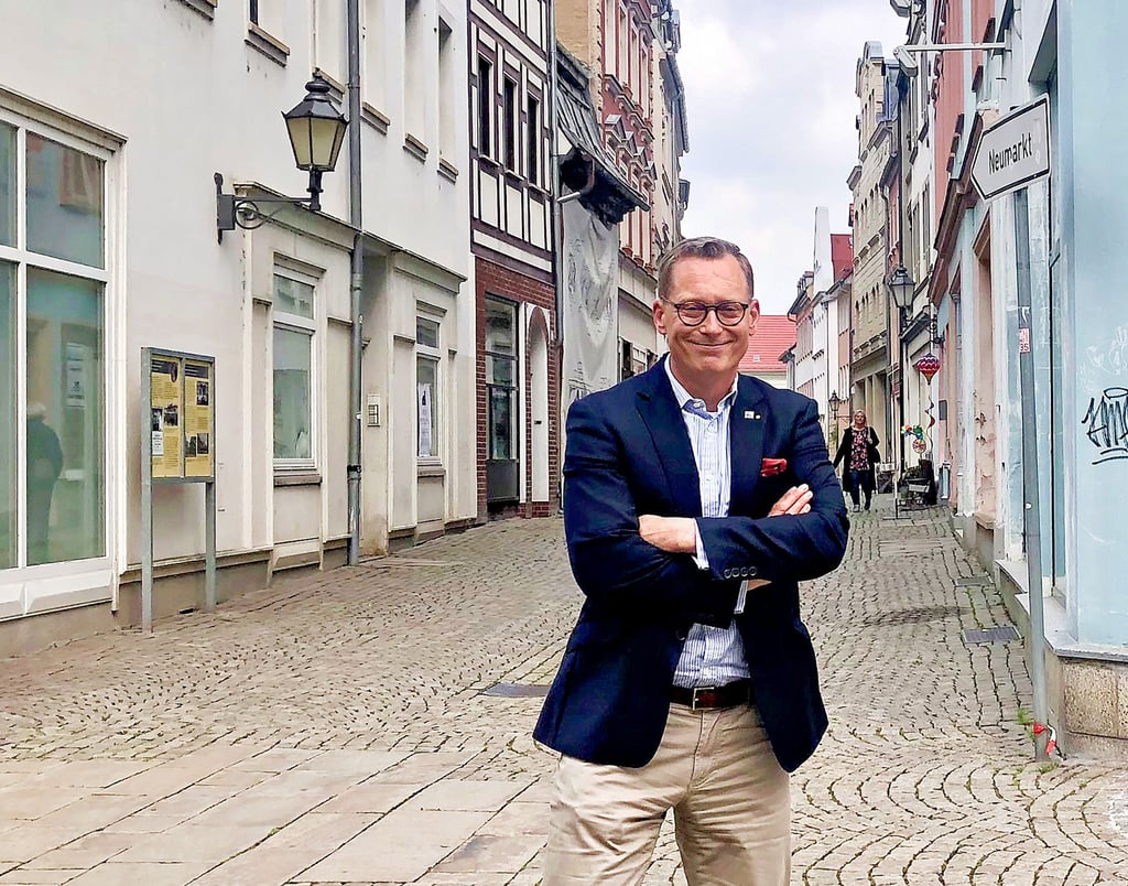 Der Zeitzer Oberbürgermeister Christian Thieme setzt sich auch für die Entwicklung der Innenstadt ein.  