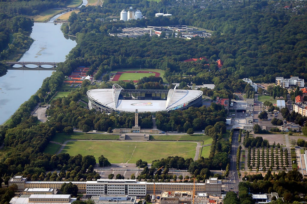 Das Stadion von RB Leipzig aus der Luft (Archivbild)