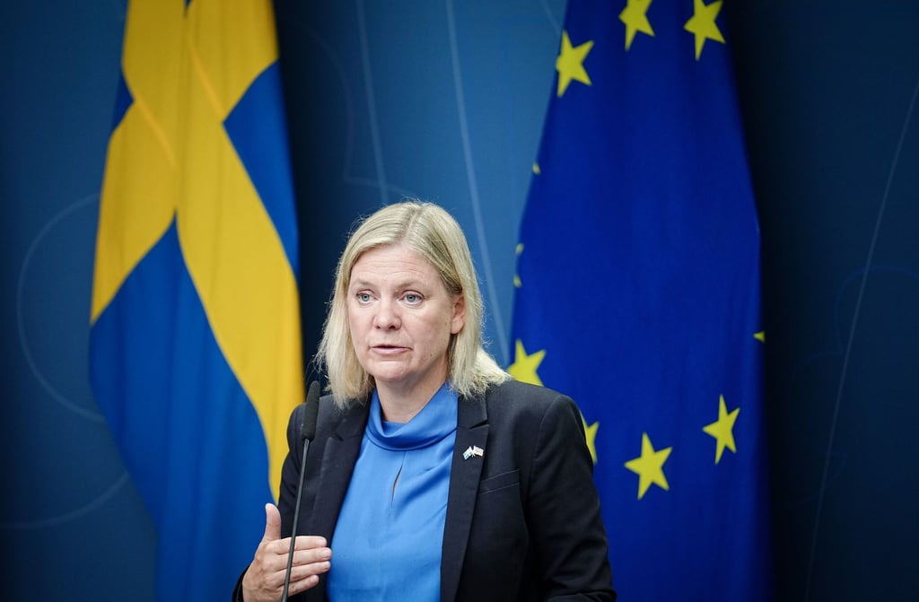 Ministerpräsidentin Magdalena Andersson führt das linke Lager um die Sozialdemokraten an.