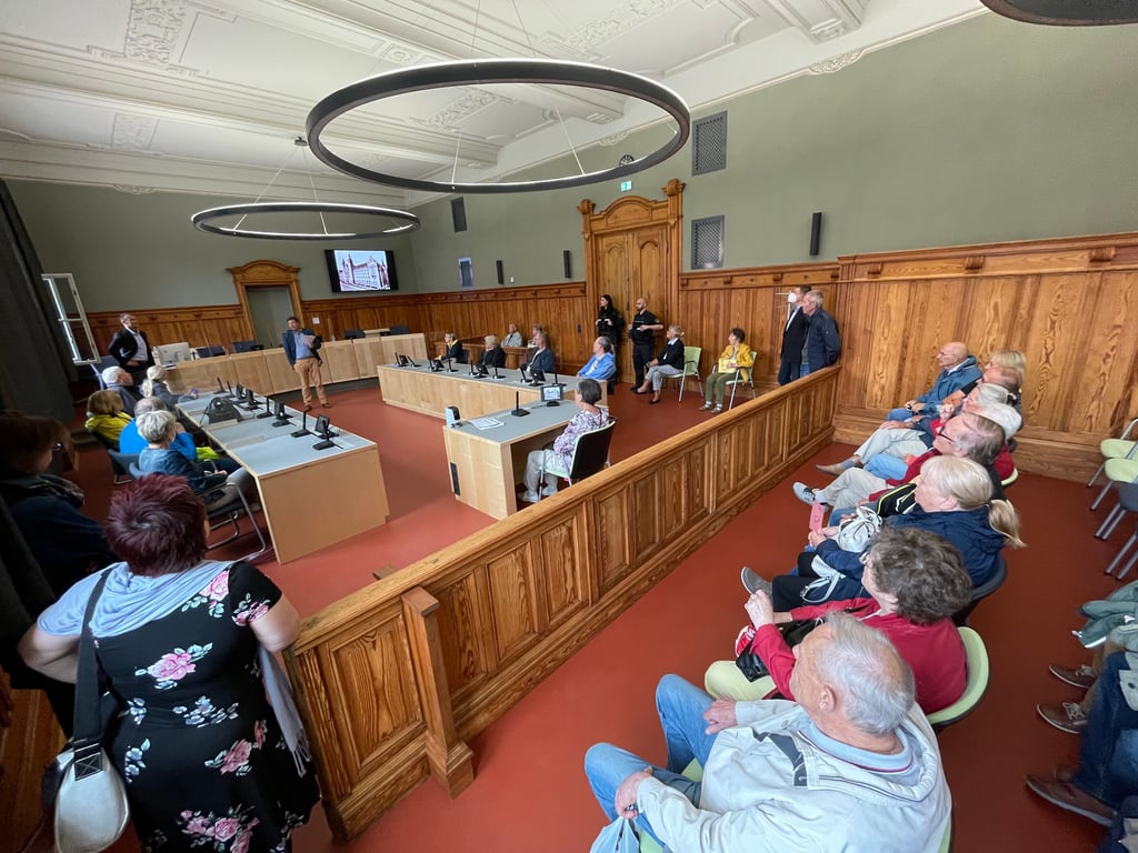 Der historische Schwurgerichtssaal (Saal 5) im Landgericht Magdeburg.