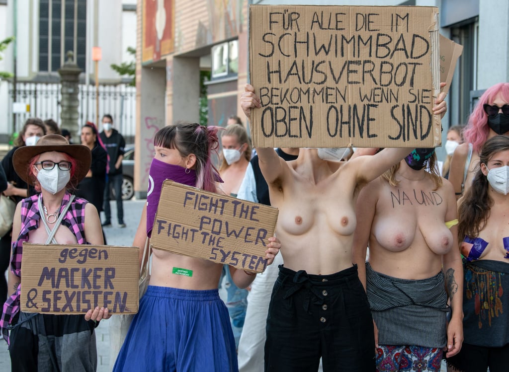 Manchmal muss um „Oben ohne“ energisch gekämpft werden. In anderen Städten ist es per Verornung erlaubt.