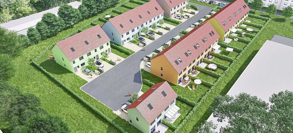 Am Kastanienwäldchen in Wernigerode entsteht ein neues Eigenheimgebiet mit insgesamt 22 Reihenhäusern.
