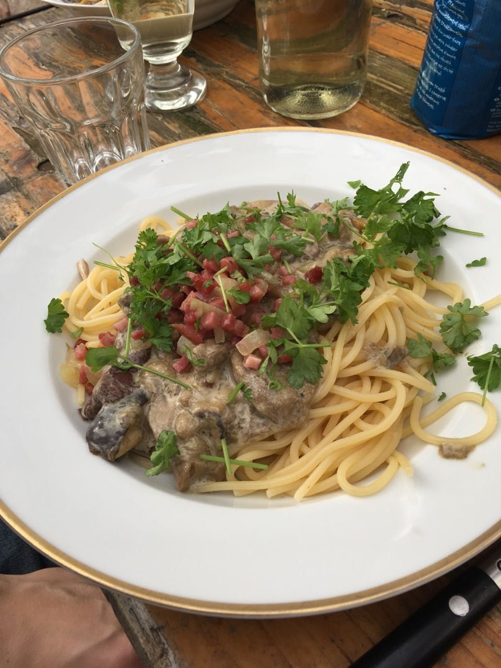 Spaghetti Funghi - immer noch das Lieblingsgericht vom Pilzberater Martin Groß.