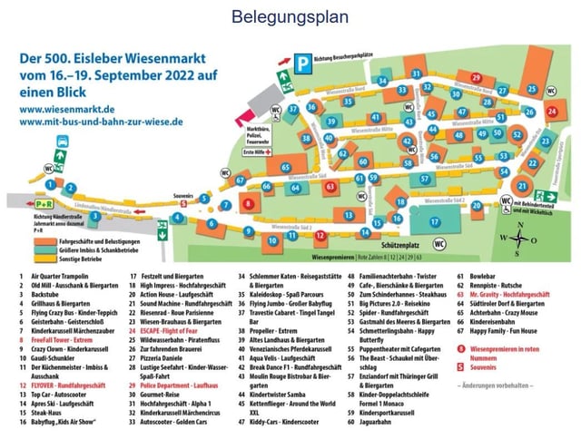 Eisleber Wiese 2022 Anfahrt, Parken, Programm Wiesenmarkt Eisleben