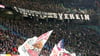 Protestbanner gehören bei Borussia Mönchengladbach bei jedem Heimspiel gegen RB Leipzig dazu.