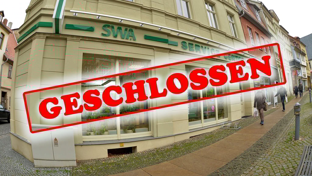 Das Service-Center der Stadtwerke auf dem Markt in Aschersleben schließt bis auf weiteres zum 1. Oktober.