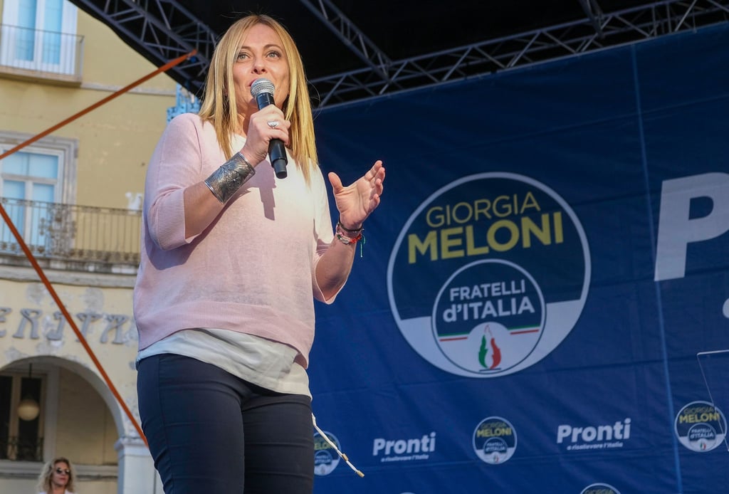 Giorgia Meloni, Chefin der größten Rechtspartei Fratelli d'Italia, ist Favoritin auf den Job als Ministerpräsidentin.