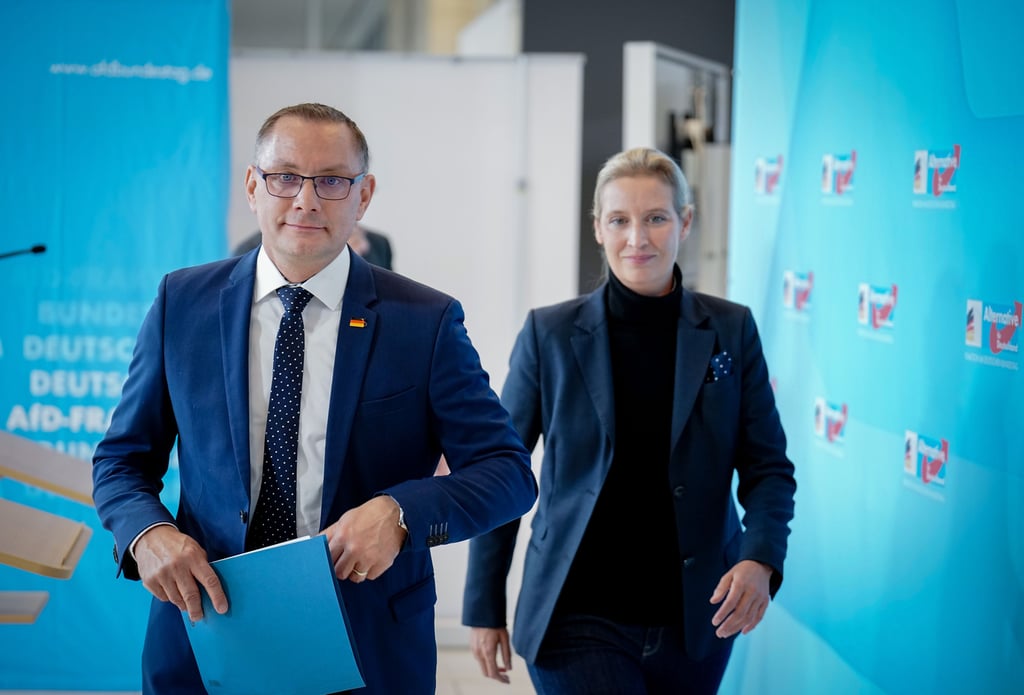 Die Co-Vorsitzenden der AfD-Bundespartei: Tino Chrupalla und Alice Weidel.
