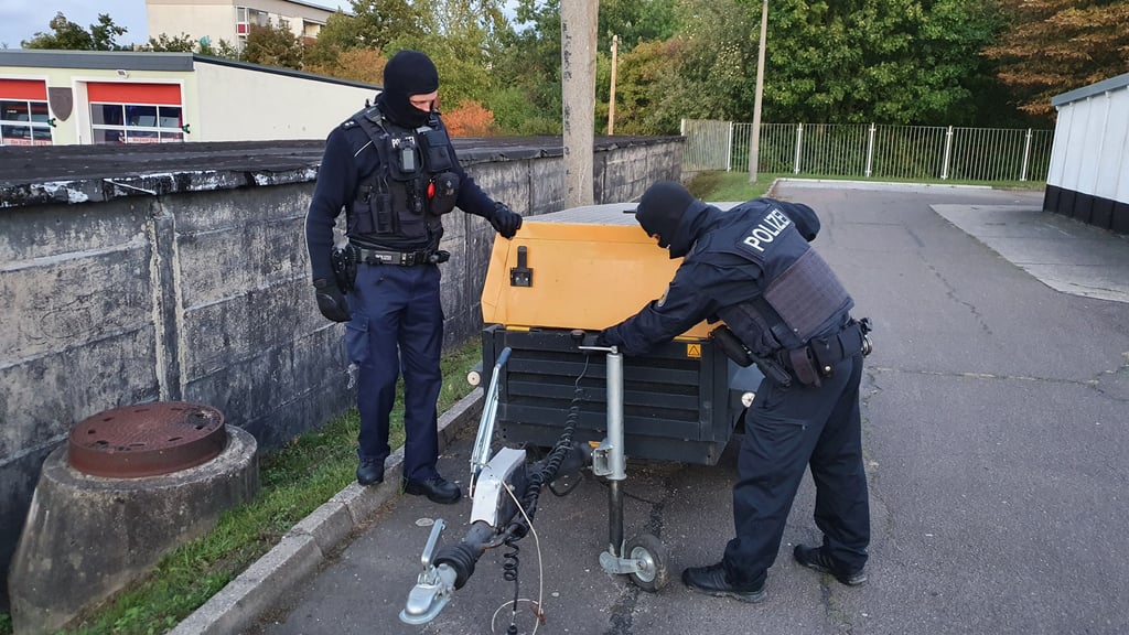 Dieser gestohlene Stromgenerator wurde in Halle-Neustadt entdeckt.
