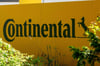 Das Continental Logo hängt an einer Wand nahe der neuen Zentrale in Hannover.