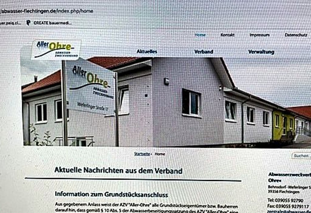 Das Verwaltungsgebäude des Abwasserzweckverbandes, hier auf der Homepage des AZV, benötigt Gas zum Heizen.