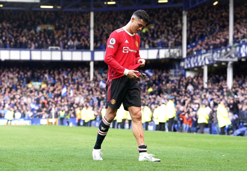 Cristiano Ronaldo im April beim Spiel gegen den FC Everton. Der Englische Verband erstattete Anzeige wegen eines Wutausbrauches gegen ihn.