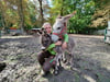 Am Sonntag wurde im Tierpark Lützen (dem "Martzschpark") ein Esel geboren. Obertierpflegerin Celina Lembke und Esel-Mutter Emma passen gut auf sie auf.