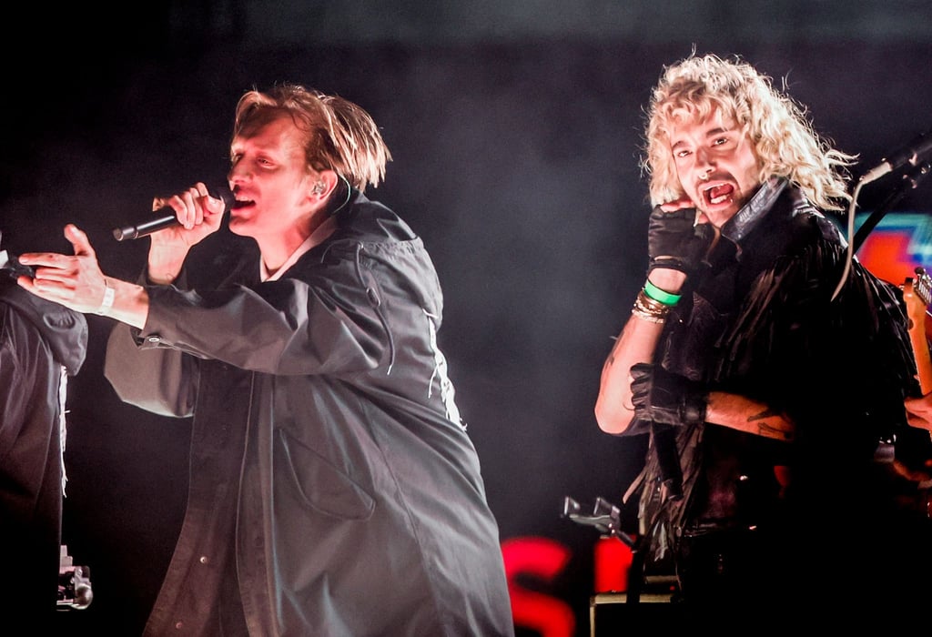 Felix Kummer (l) steht mit Bill Kaulitz bei der Eröffnung des Reeperbahn-Festivals auf der Bühne.