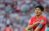 Kapitän der südkoreanischen Nationalmannschaft Heung-Min Son machte in der 84. Minute mit seinem Treffer den Ausgleich zum 2:2.