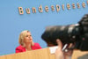 Bundesinnenministerin Nancy Faeser (SPD) bei einer Pressekonferenz in Berlin.