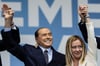 Forza-Italia-Chef Silvio Berlusconi und die Vorsitzende der rechtsextremen Partei Fratelli d'Italia (Brüder Italiens), Giorgia Meloni.
