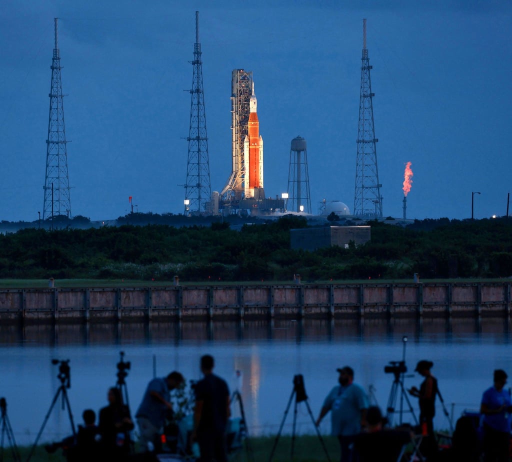 Die „Artemis I“ im Kennedy Space Center, Florida.