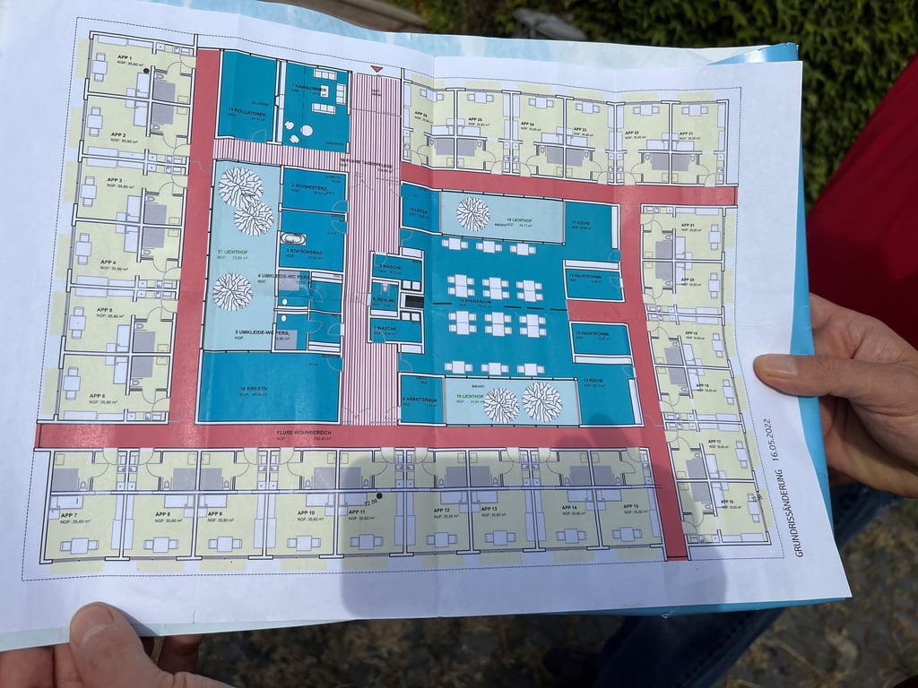 So sieht der Plan für den Neubau eines Wohnheims auf dem Gelände einer ehemaligen Gärtnerei in Egeln-Nord aus.