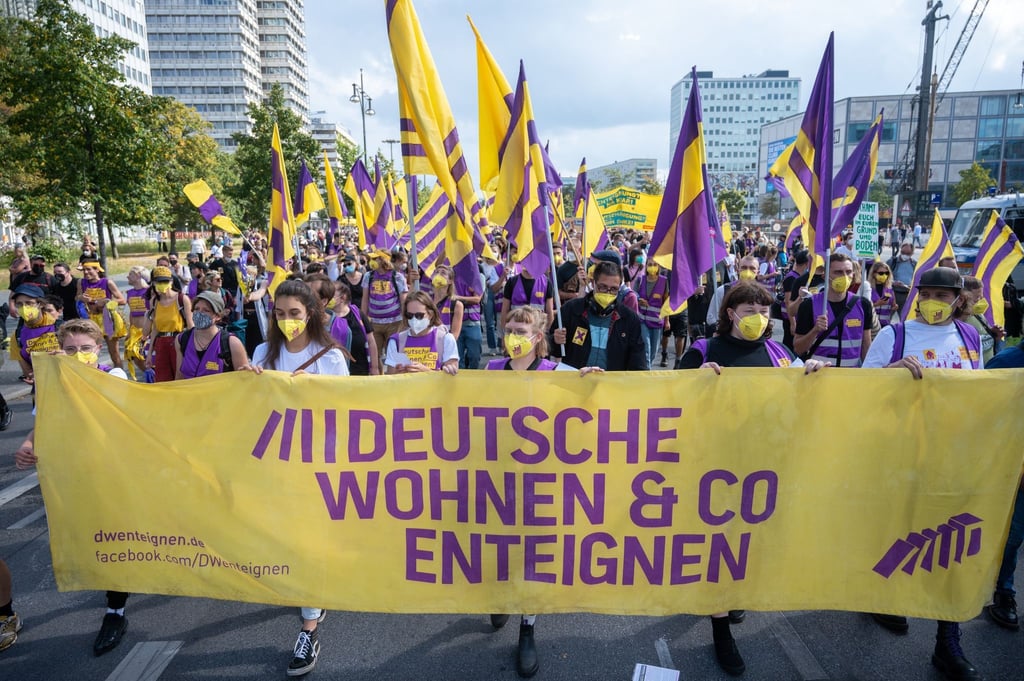 Demonstration gegen hohe Mieten in Berlin.