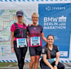 Manuela Felsche, Cornelia Klockau und Christin Bartsch-Felsche liefen beim 48. Berlin Marathon mit.