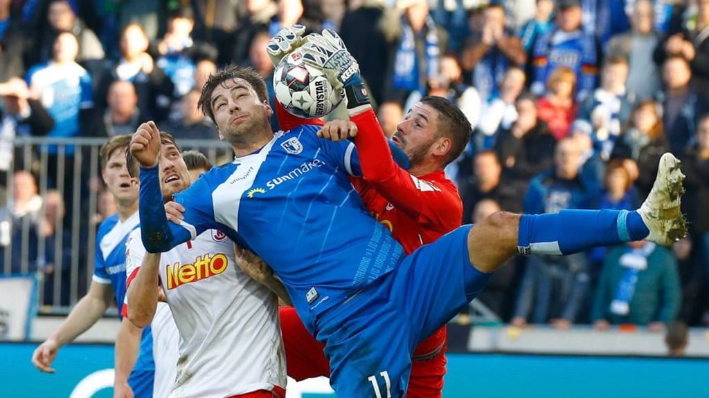 FC Magdeburg-Vereinslegende Christian Beck, hier beim Duell gegen den SSV Jahn Regensburg in der vergangenen Zweitliga-Saison für den Club im Jahr 2018.