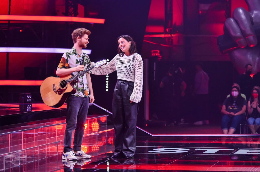 Leander Gronem mit Coach Stefanie Kloß bei "The Voice of Germany".