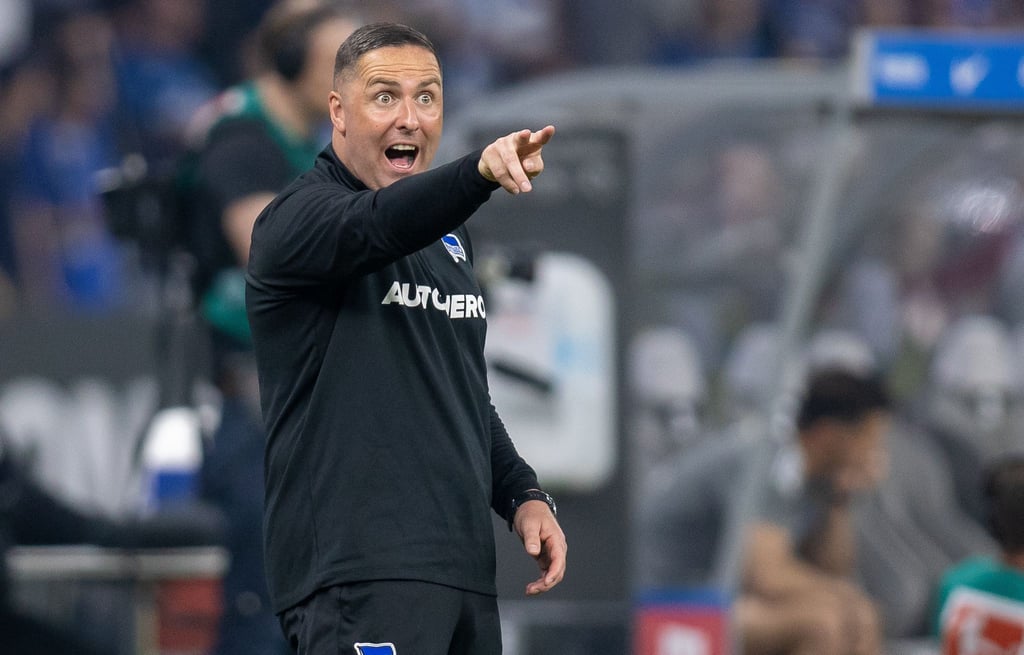 Trainer Mark Fotheringham ruft seinem Team etwas zu.