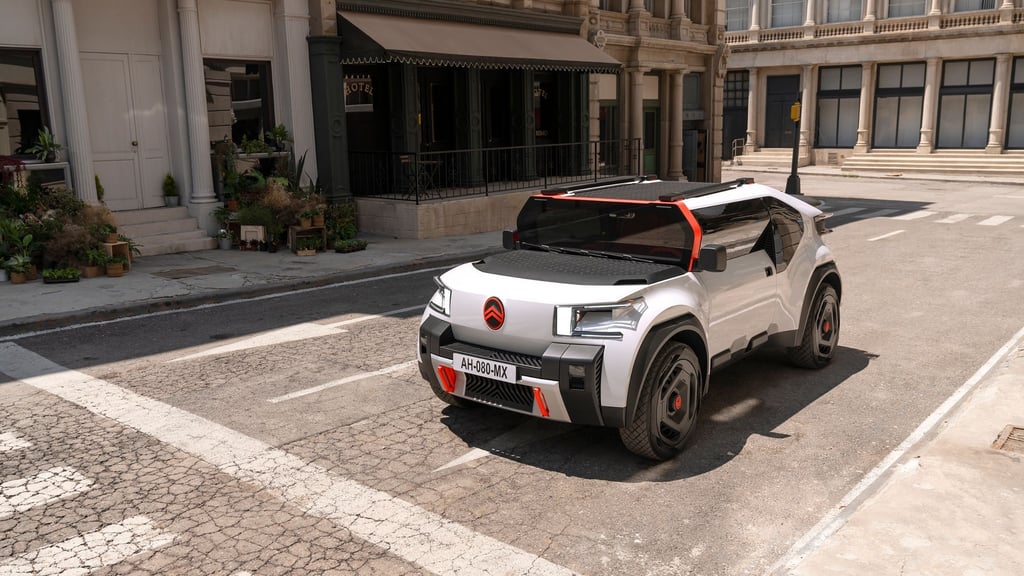 Klotzen nicht kleckern: Bei der Studie Oli von Citroën bezieht sich das aber eher auf ihr sehr kantiges Aussehen, das an Klemmbausteine erinnert.