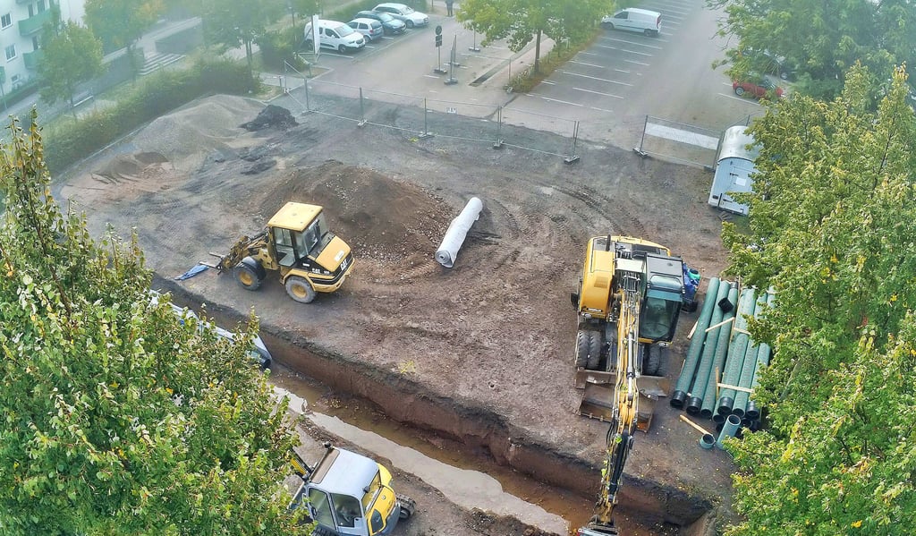 Der Parkplatz Innenstadt Nord in Sangerhausen wird derzeit ausgebaut.