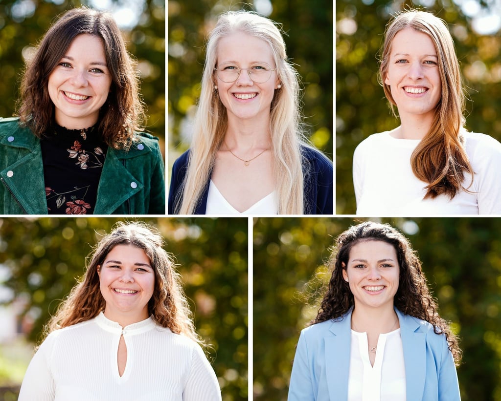 Juliane Schäfer (l-r), Mariella Cramer, Luise Antonie Böhme, Sophia Hanke und Katrin Lang.