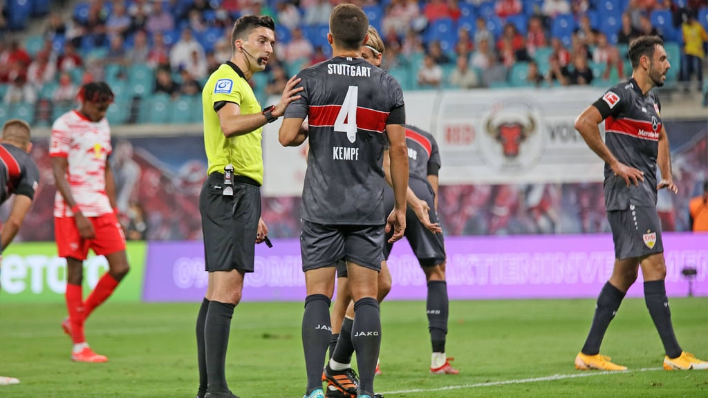 Florian Badstübner im Spiel von RB Leipzig gegen Stuttgart.