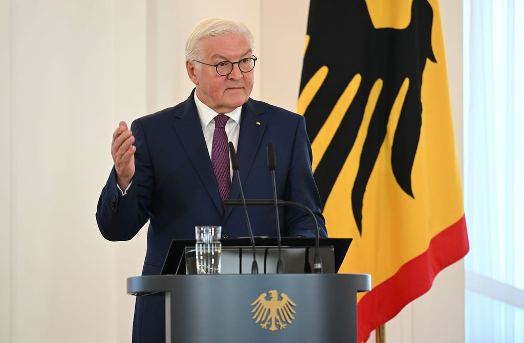 Bundespräsident Frank-Walter Steinmeier bei der Verleihung des Verdienstordens.