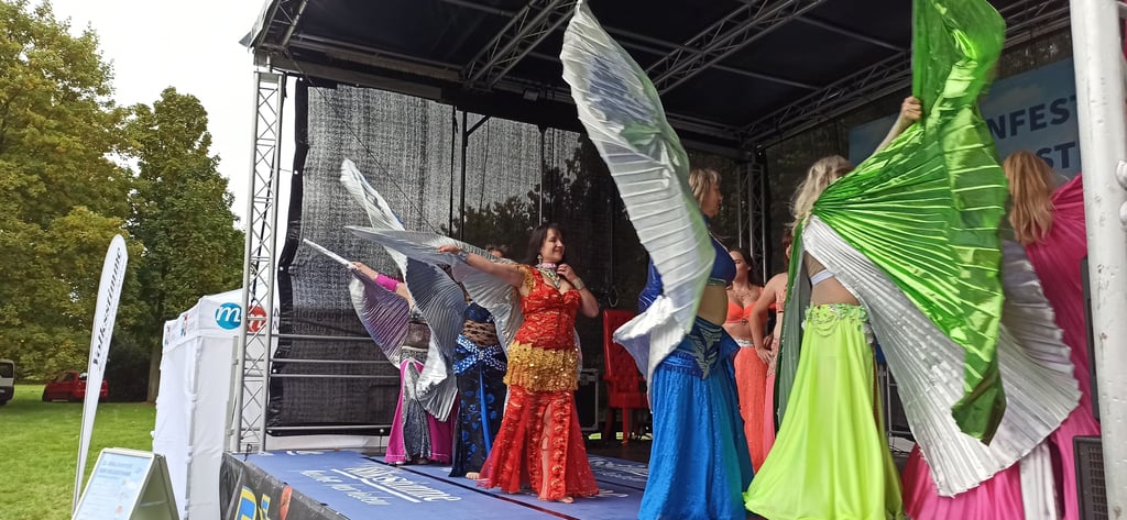 Der Tanzklub Blau-Silber präsentierte orientalische Tänze. Die Kostüme waren ein echter Blickfang.