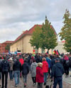 Am Tag der deutschen Einheit kamen laut Polizei rund 540 Menschen zur Montagsdemonstration in Wittenberg
