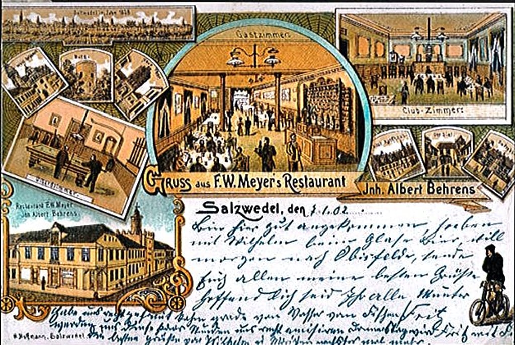 Diese Lithographie, datiert auf Januar 1902, zeigt eindrucksvoll, wie prachtvoll das Brauhaus Meyer einst aussah.
