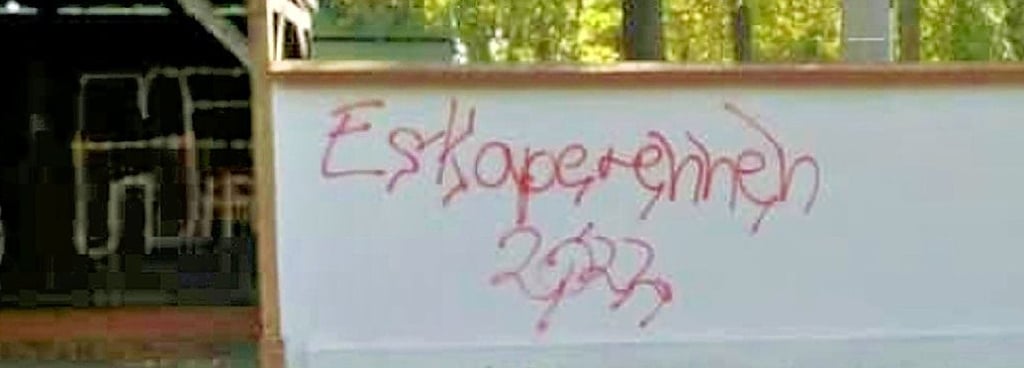 In der Langen Straße von Zörbig tauchte eines der Graffiti auf.