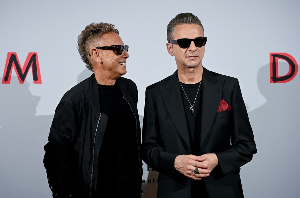 Die Musiker Martin Gore (l) und Dave Gahan von Depeche Mode bei einem Fototermin.