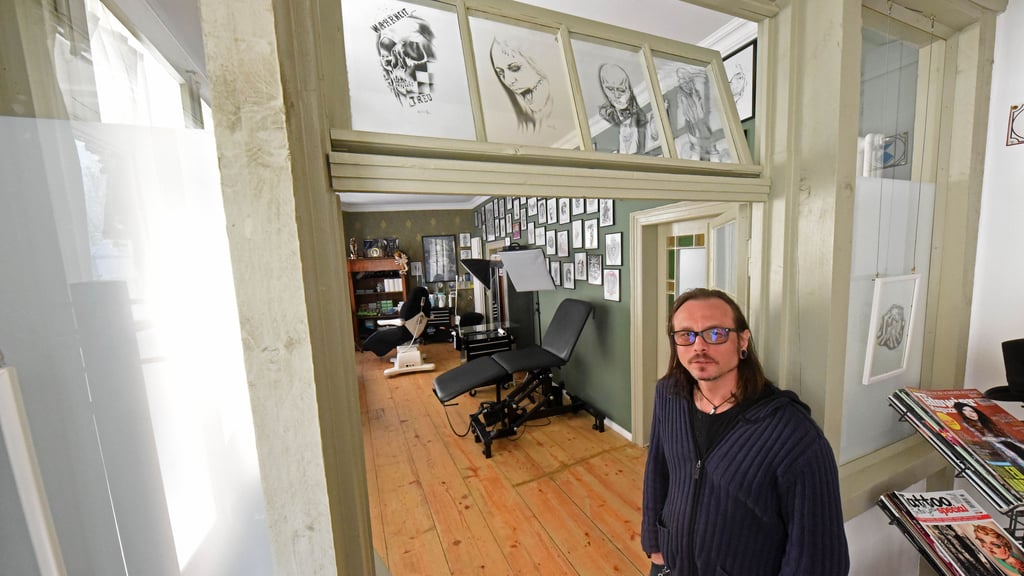 René Gröger in seinem neuen Studio in der Straße Hinter dem Turm.
