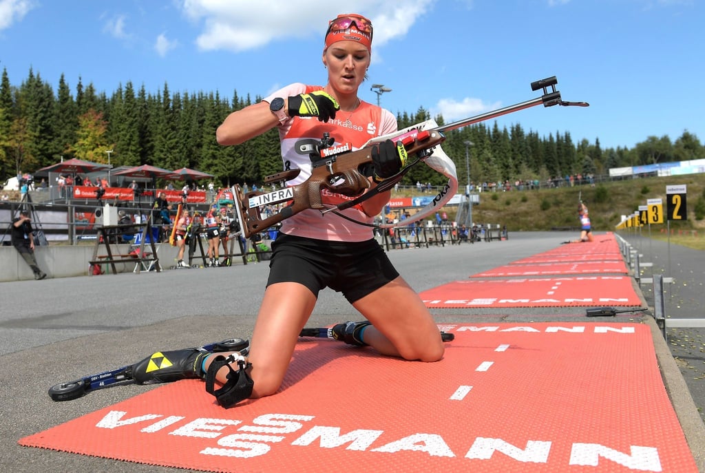 Denise Herrmann-Wick bei den Offenen Deutschen Meisterschaften im Biathlon in Altenberg.