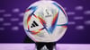 Der offizielle Spielball „Al Rihla“ („die Reise“ in arabischer Sprache) für die Fußball-WM 2022 in Katar.