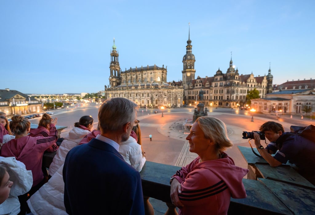 Empfang der DFB-Frauennationalmannschaft vor dem Länderspiel gegen Frankreich in der Semperoper.