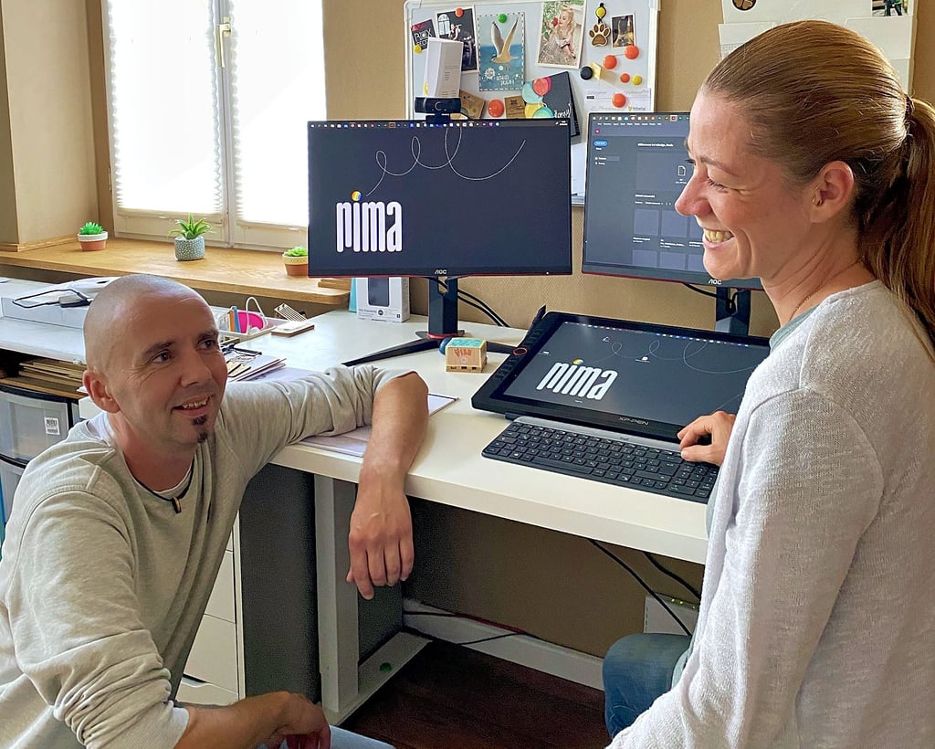 Nicole und Matthias Winkler sind zusammen „nima“. Den Sitz der Werbeagentur haben sie in ihre Heimat Pabstorf verlegt.