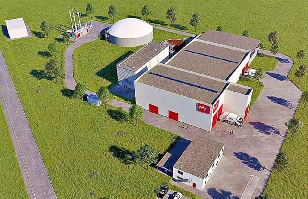 Das Modell der Biogasanlage in Bernburg. Eine baugleiche Anlage sollte im Colbitzer Gewerbegebiet entstehen.