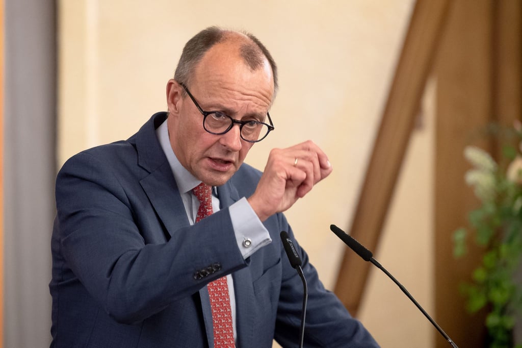 Friedrich Merz, Bundesvorsitzender der CDU, spricht bei einer Veranstaltung.